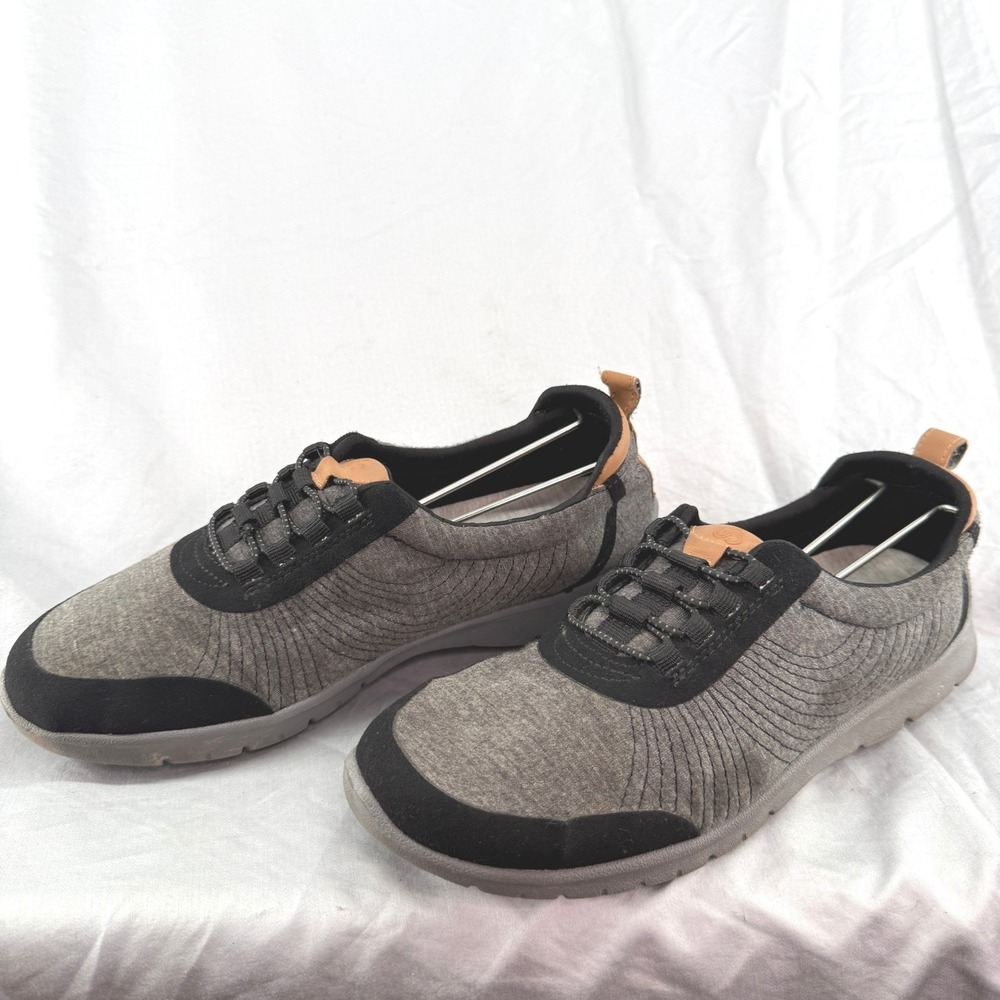 Clarks Step Allena Bay Black Gray Canvas Lifestyle Sneakers Womens 7 M